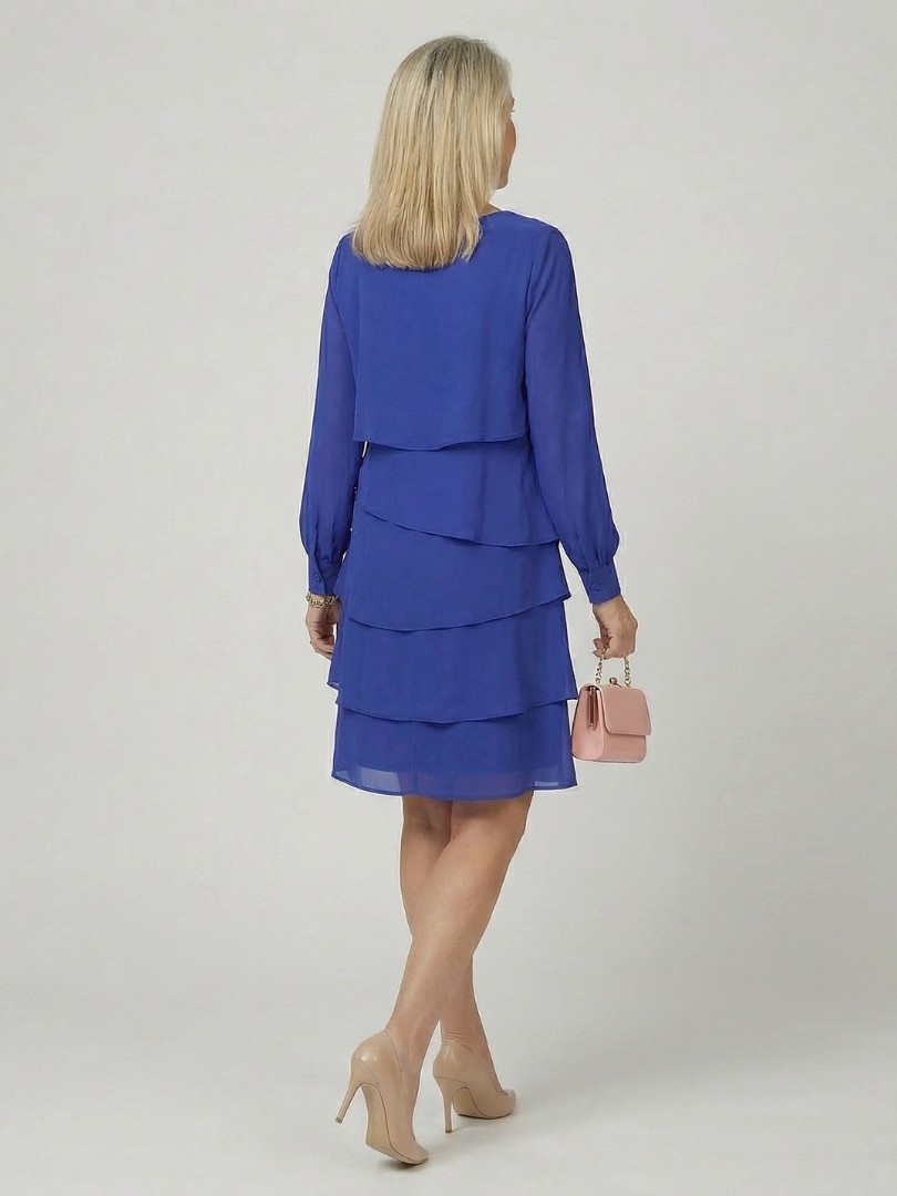 Beatrice | Abito midi a balze dal fascino elegante