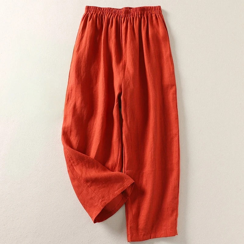 Amalia | Pantaloni fluidi in misto lino