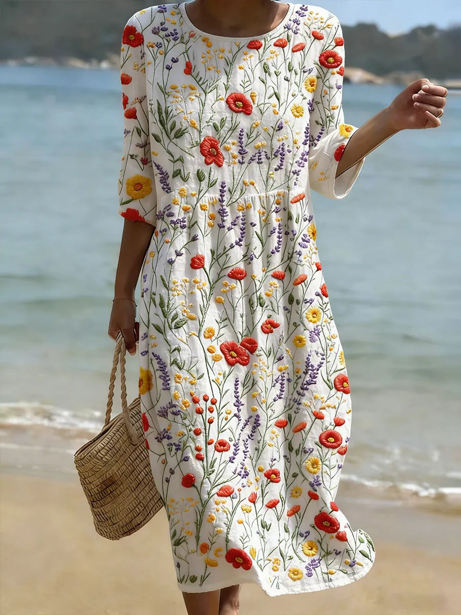 Vestito informale da donna con stampa floreale