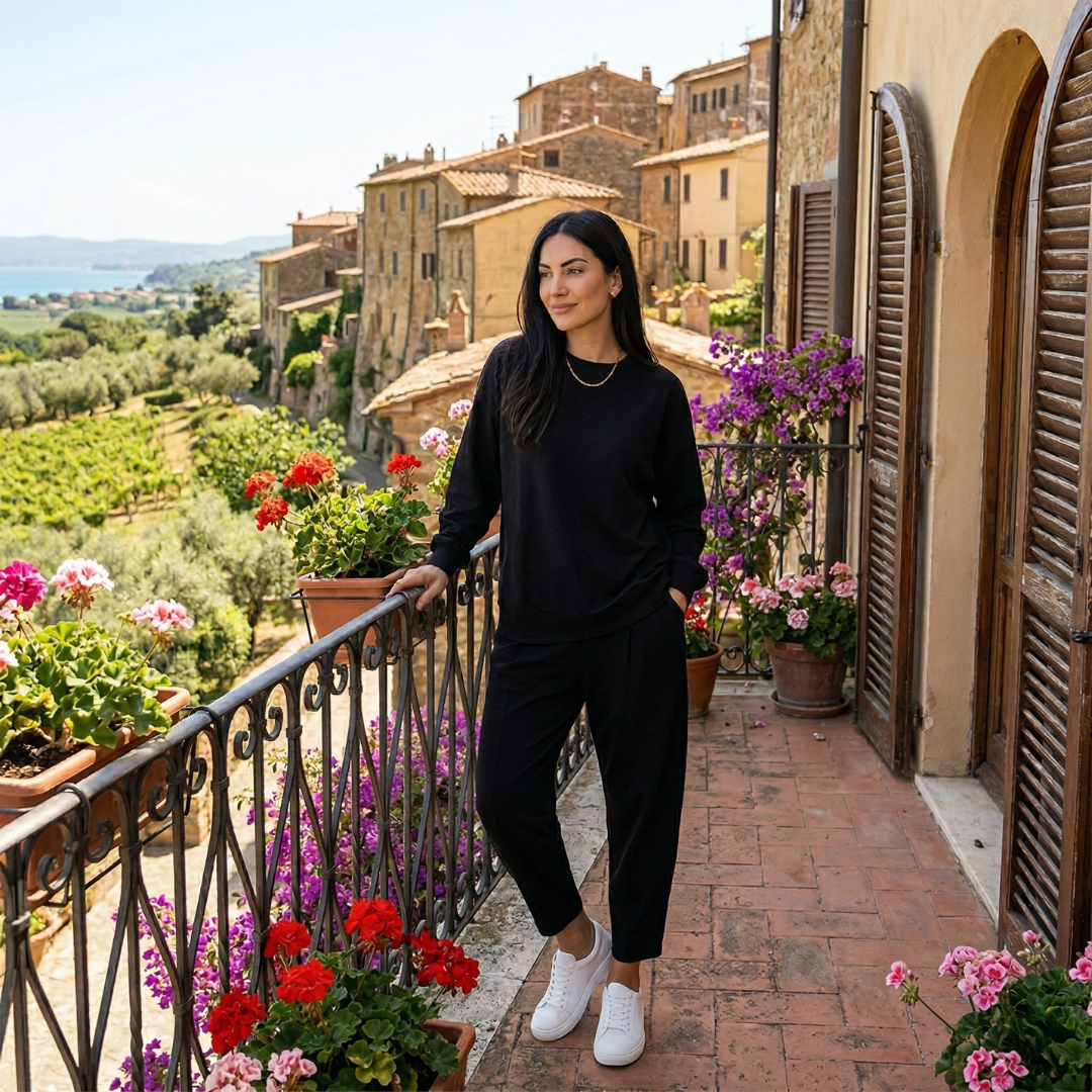 Alessia | Completo casual elegante con felpa e pantaloni