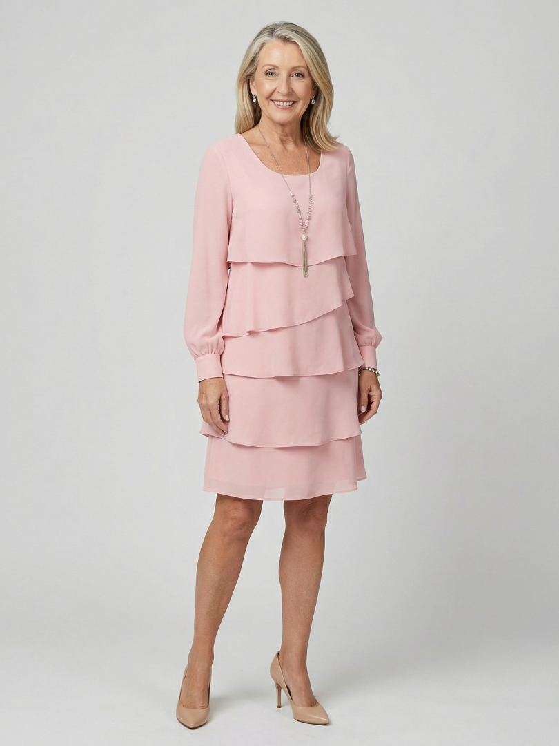 Beatrice | Abito midi a balze dal fascino elegante