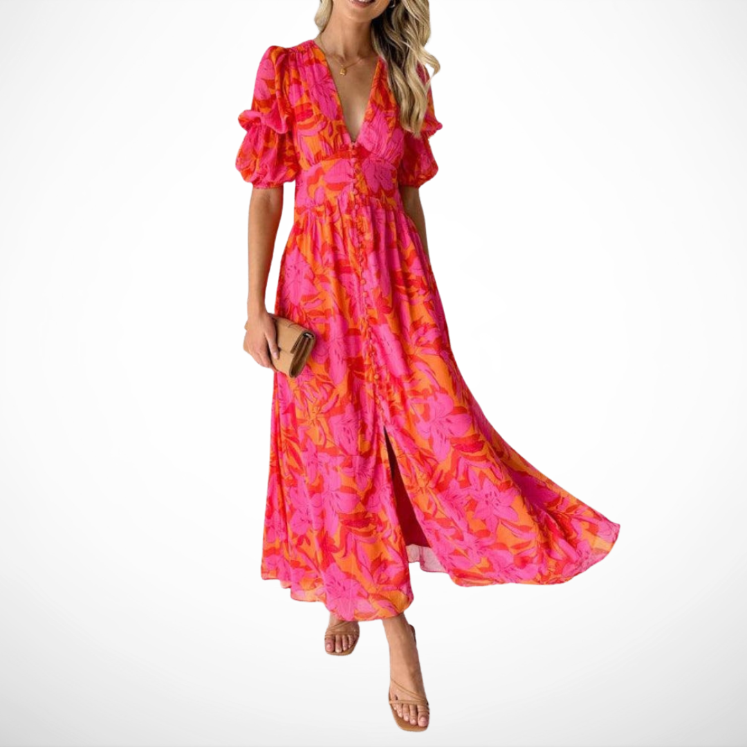 Carlotta | Abito maxi floreale dai colori vivaci