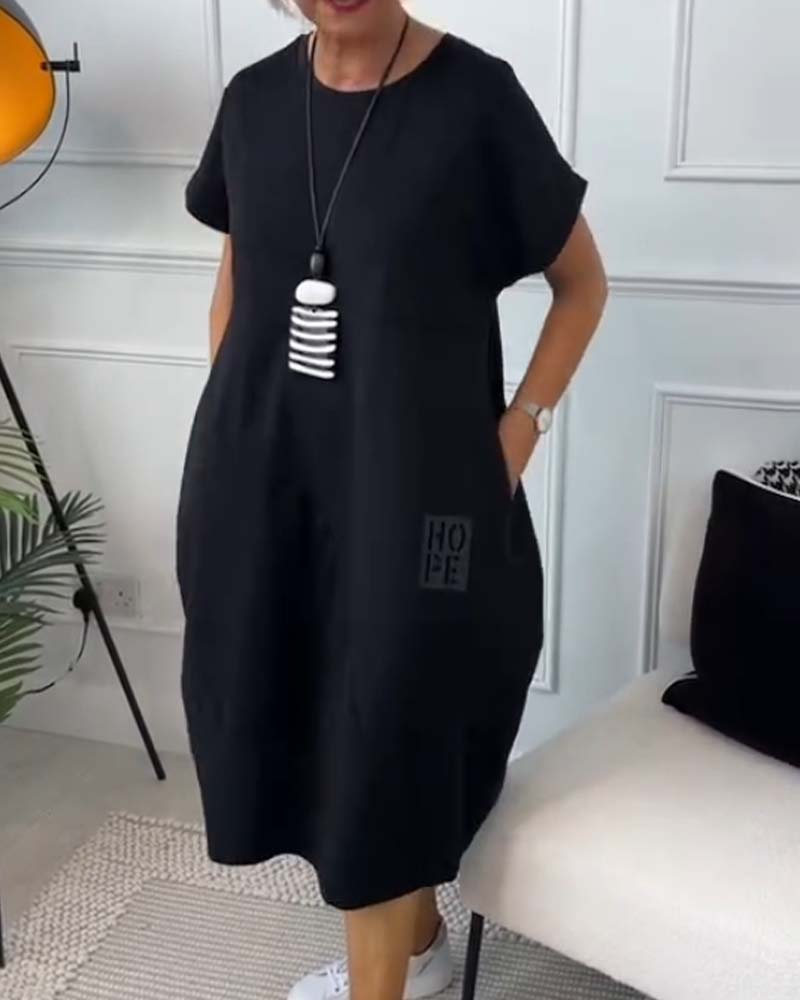 Elisa | Abito midi essenziale con tasche