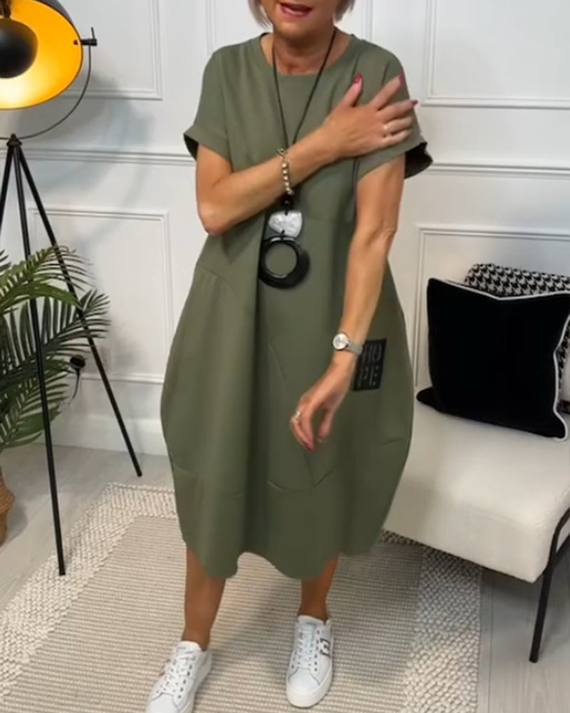 Elisa | Abito midi essenziale con tasche