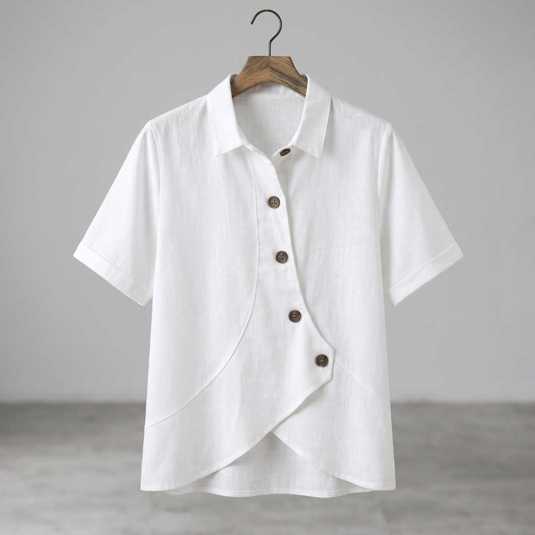 Federica | Blusa essenziale con bottoni decorativi