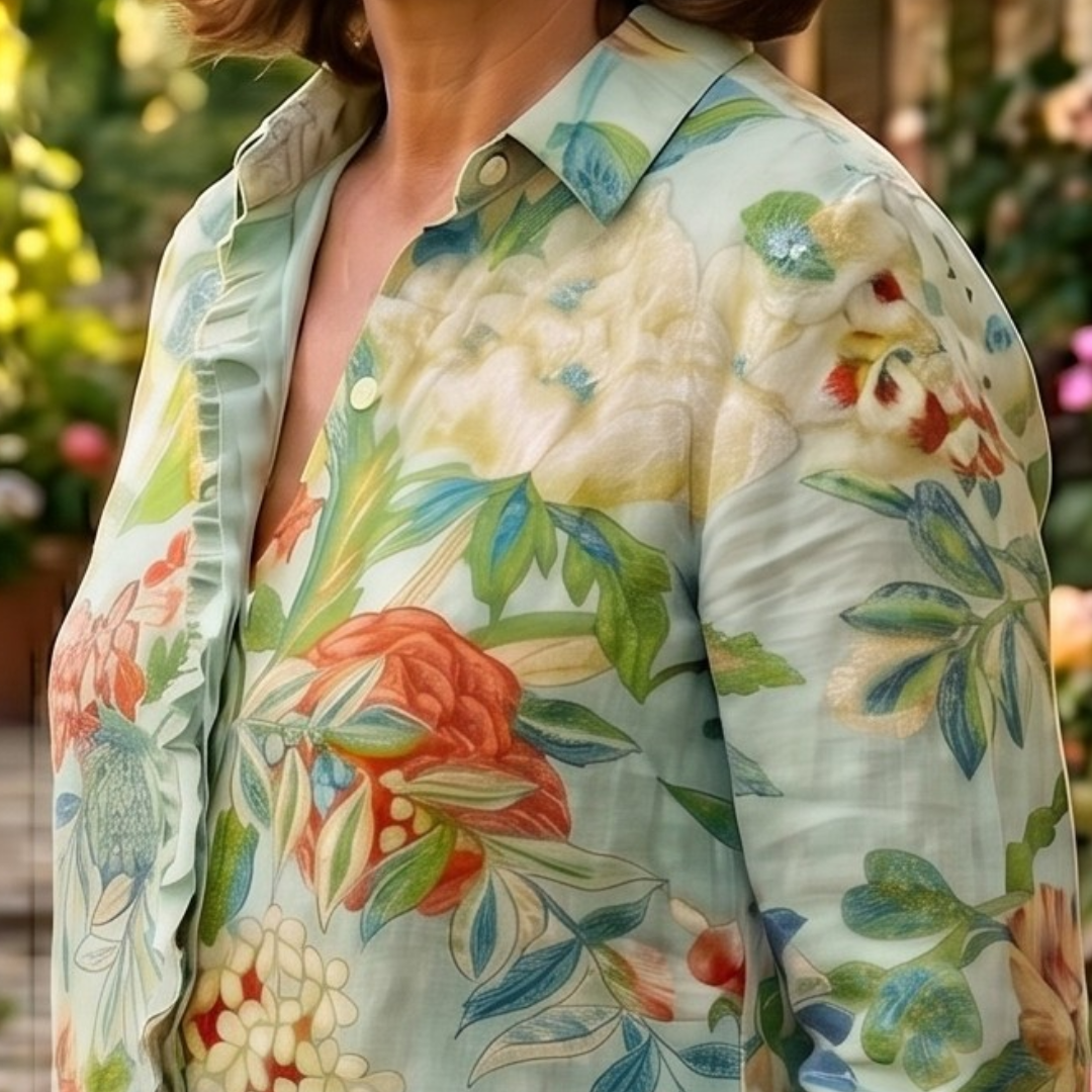 Elena | Blusa floreale con stampa orientale