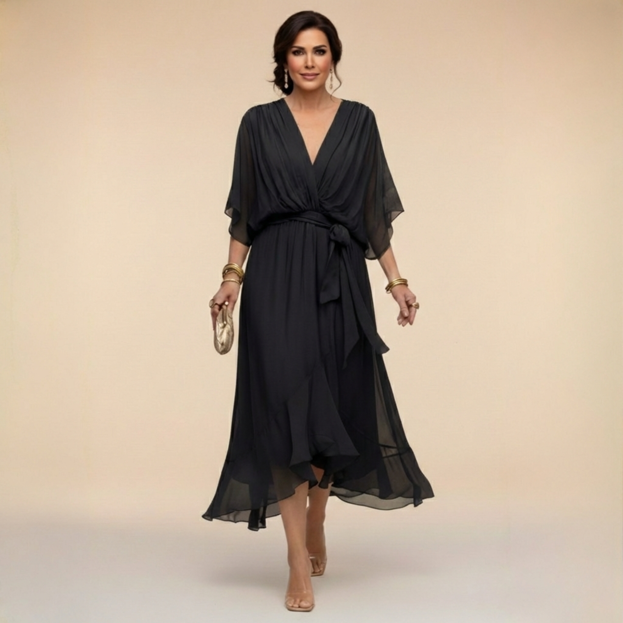 Serena™ | Abito fluido con scollo a V dall’eleganza eterea