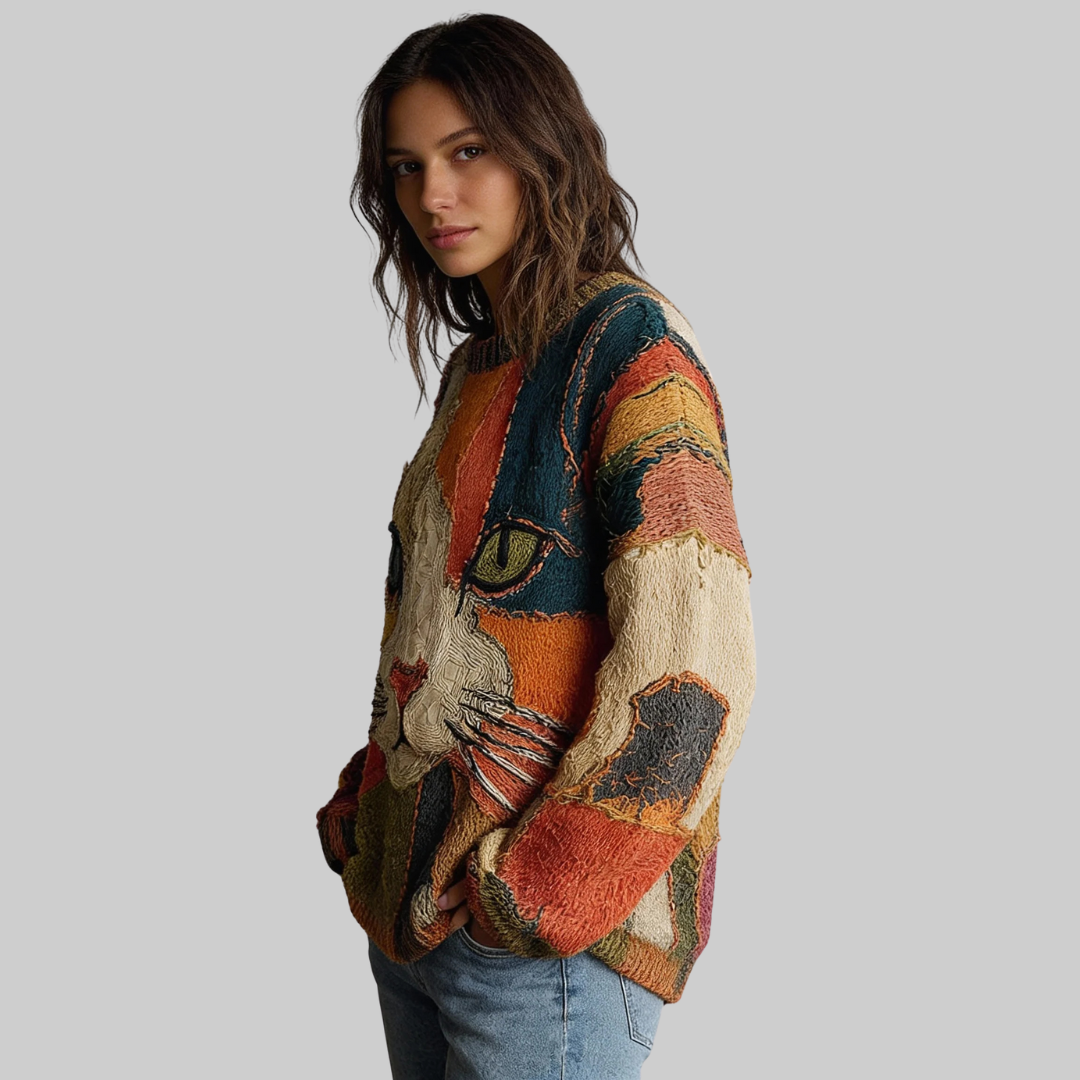 Zaira™ | Maglia artistica con motivo felino