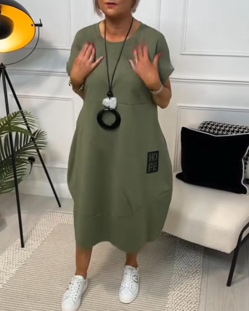Elisa | Abito midi essenziale con tasche