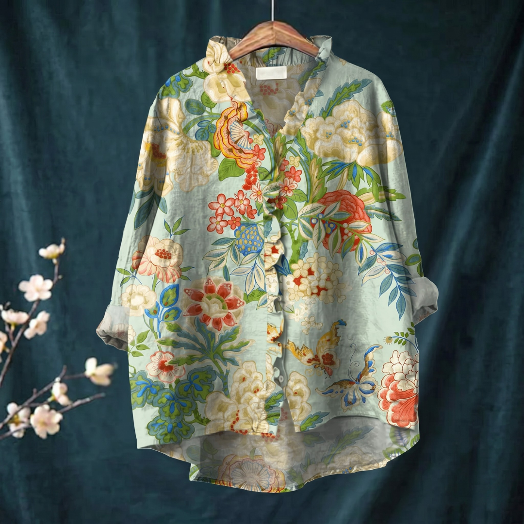 Elena | Blusa floreale con stampa orientale