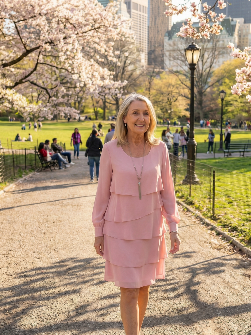 Beatrice | Abito midi a balze dal fascino elegante