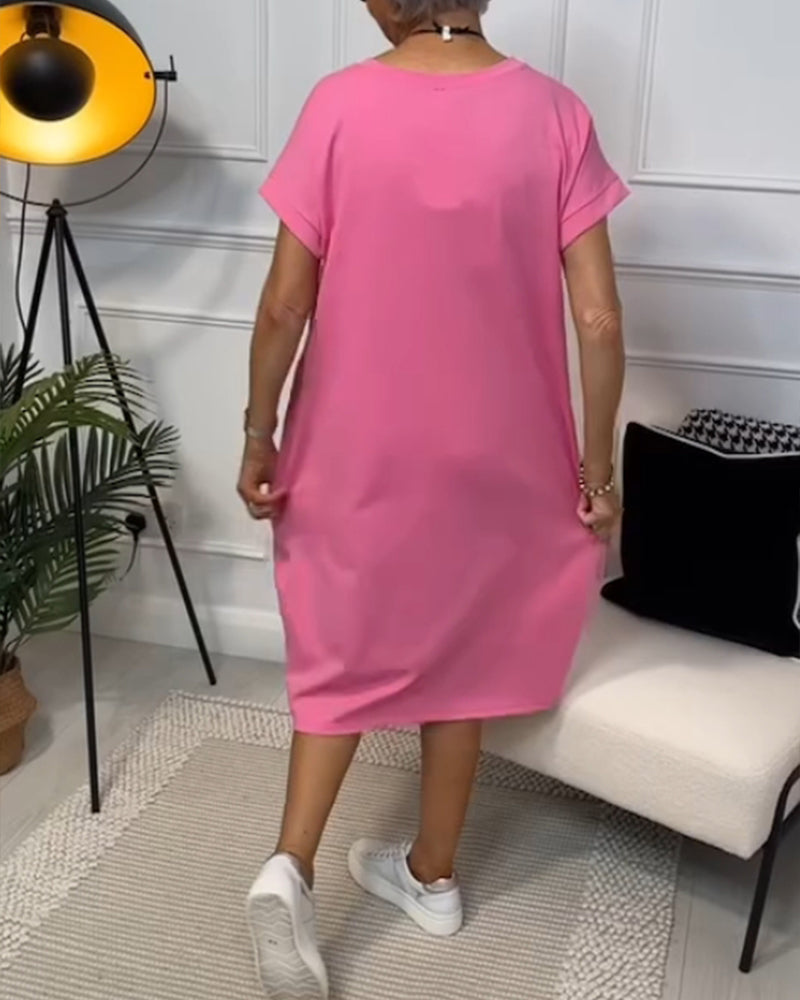 Elisa | Abito midi essenziale con tasche