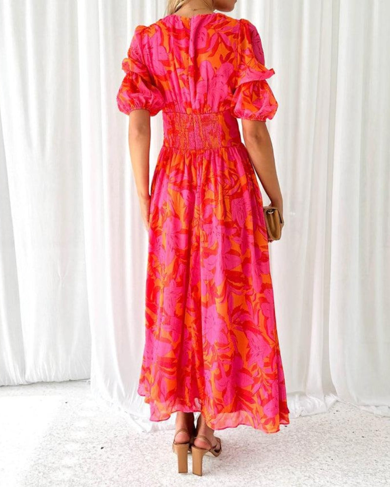 Carlotta | Abito maxi floreale dai colori vivaci