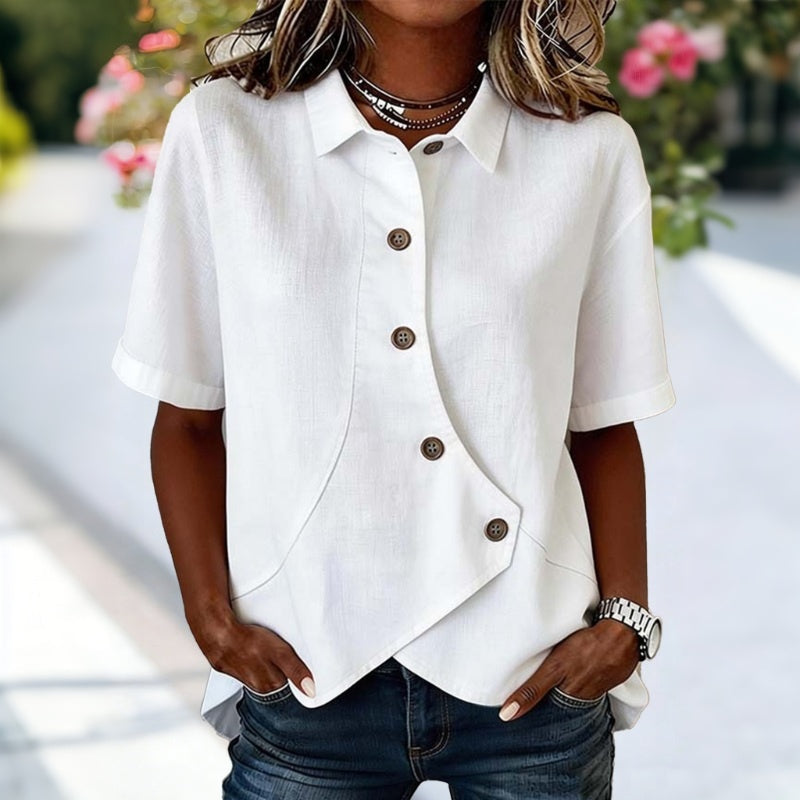 Federica | Blusa essenziale con bottoni decorativi