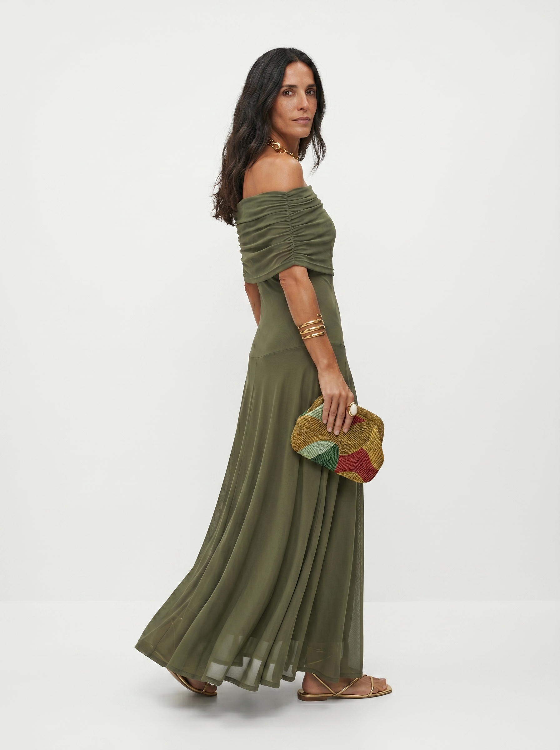 Caterina | Abito maxi elegante con spalle scoperte