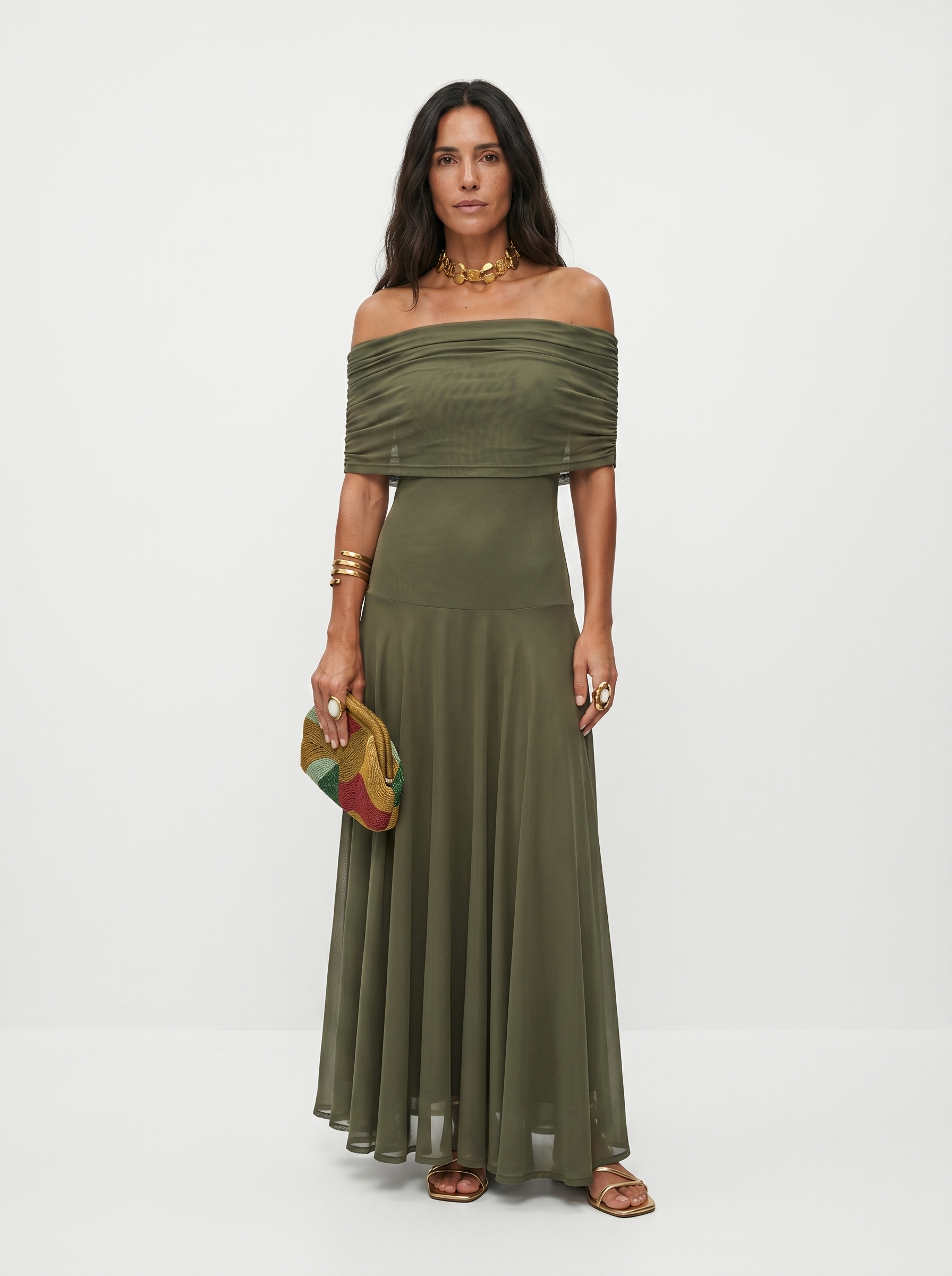 Caterina | Abito maxi elegante con spalle scoperte