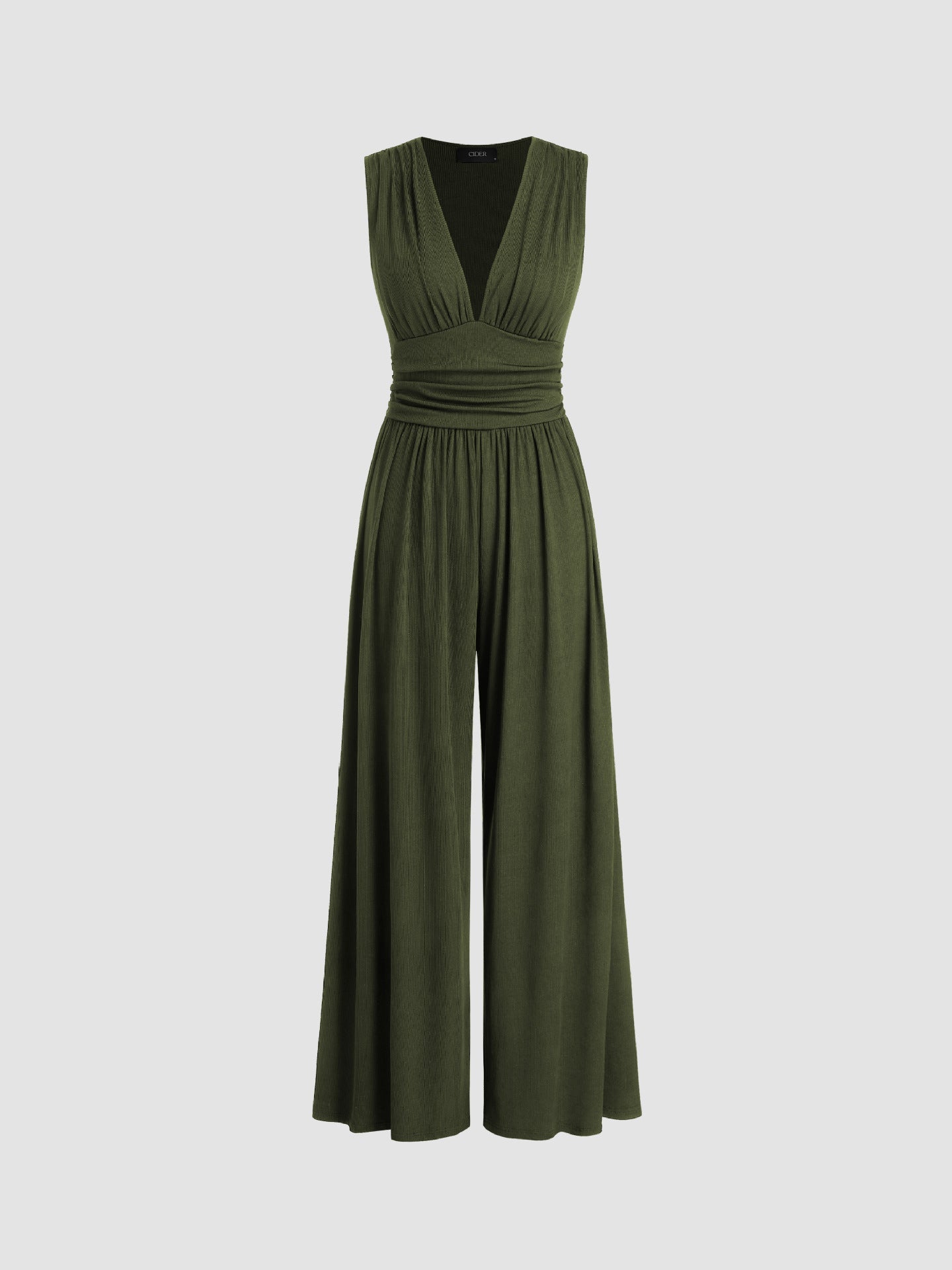 Alessandra | Tuta elegante con scollo a V e gamba ampia