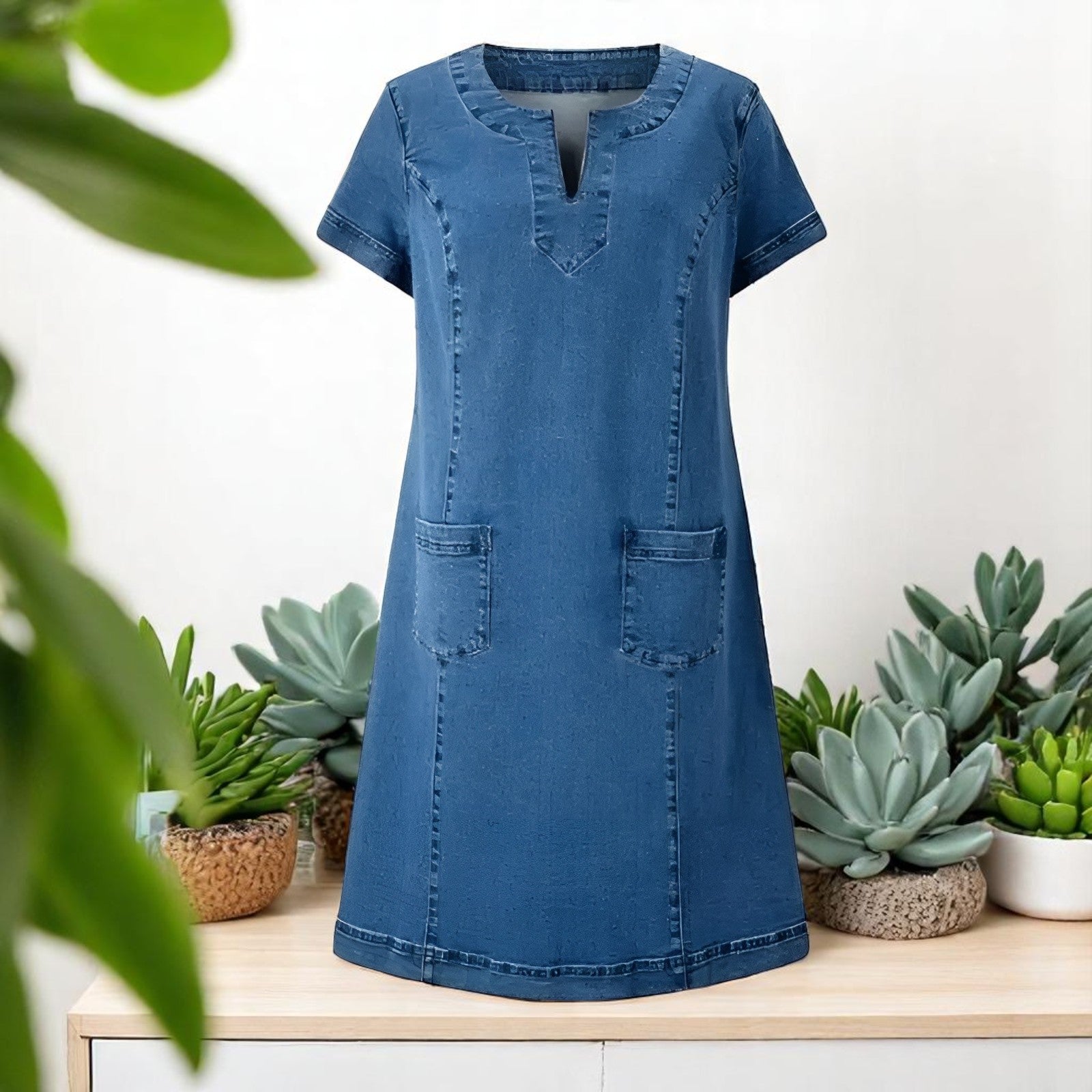 Paola | Abito in denim morbido dallo stile rilassato