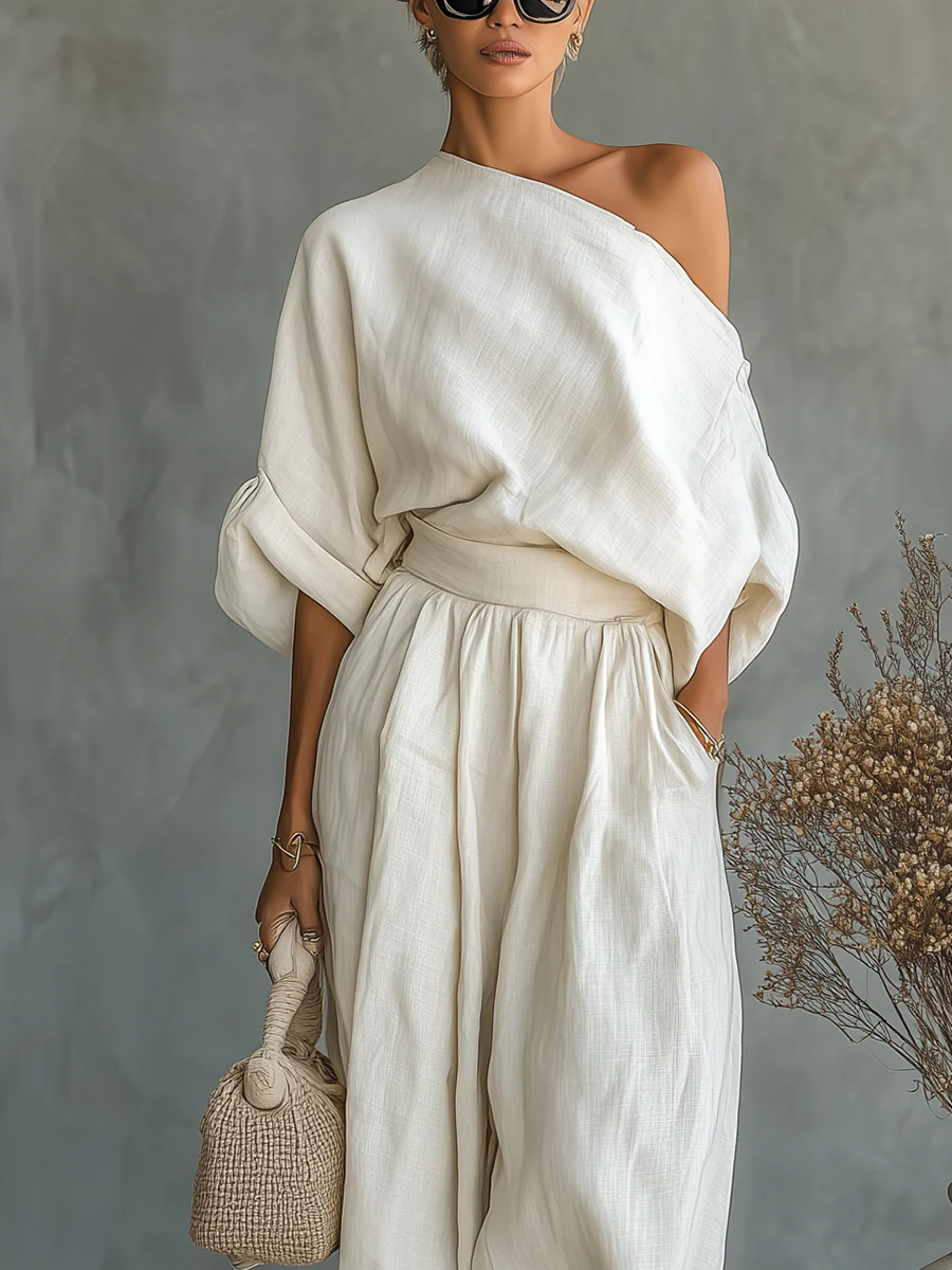 Mila™ | Completo elegante a due pezzi con spalla scoperta