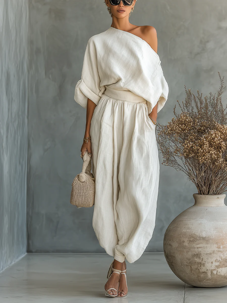 Mila™ | Completo elegante a due pezzi con spalla scoperta