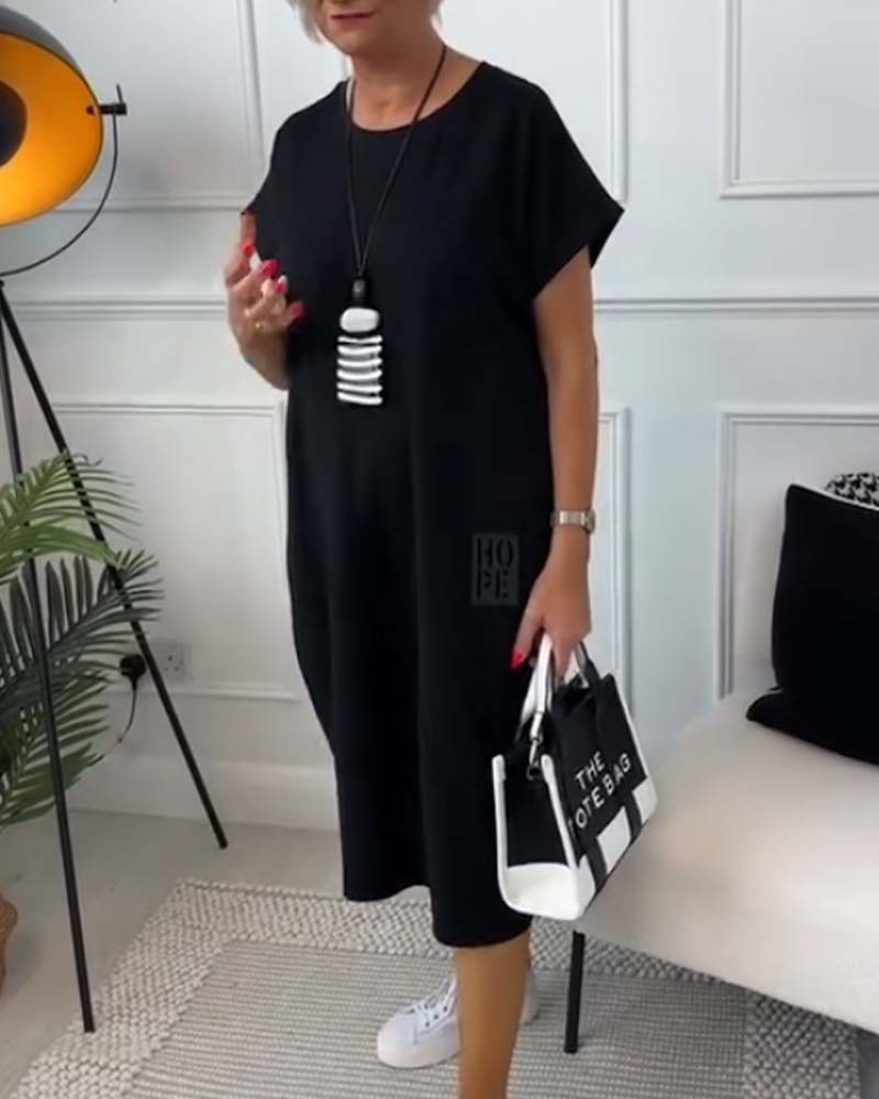 Elisa | Abito midi essenziale con tasche