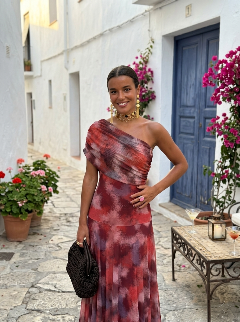 Caterina | Abito maxi elegante con spalle scoperte