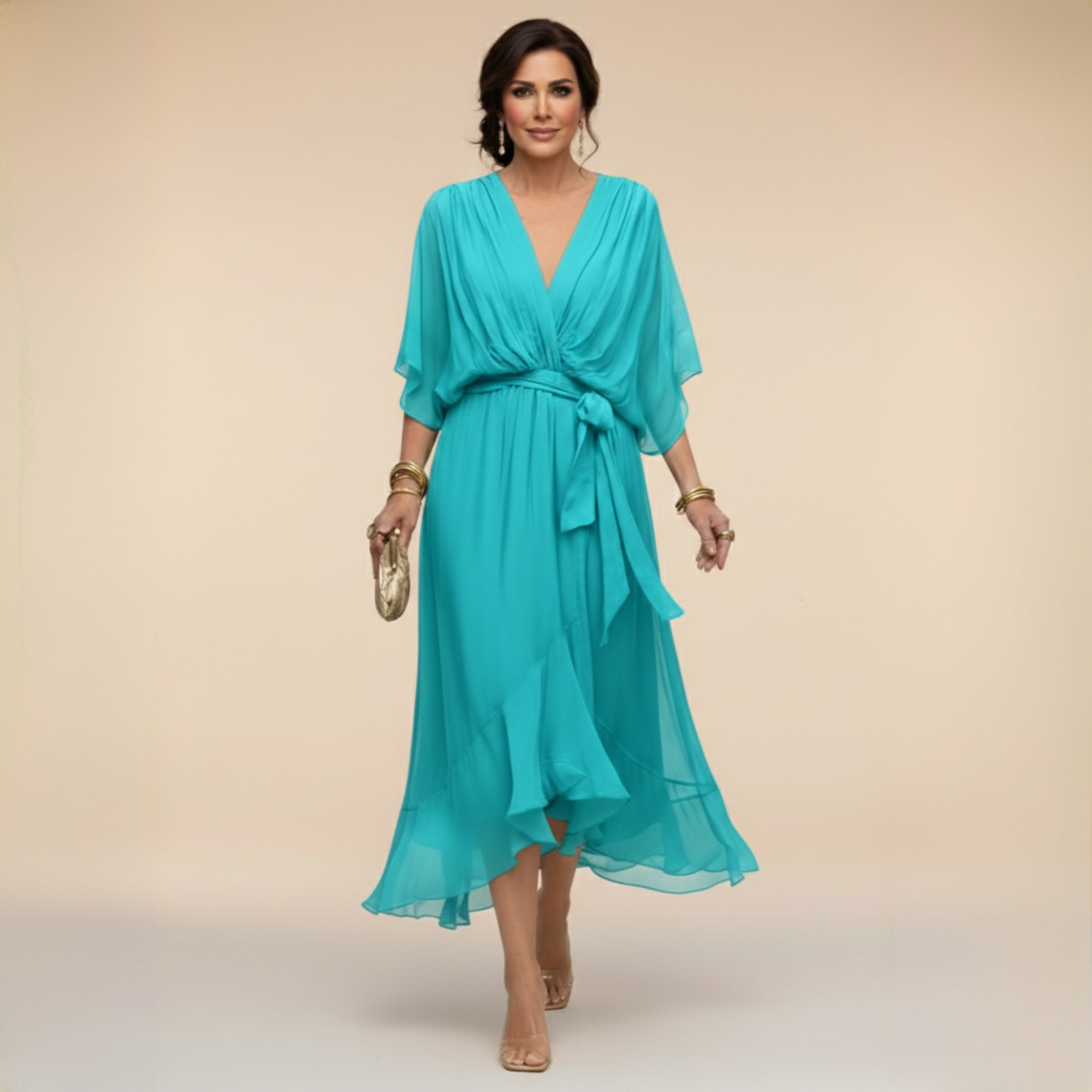 Serena™ | Abito fluido con scollo a V dall’eleganza eterea