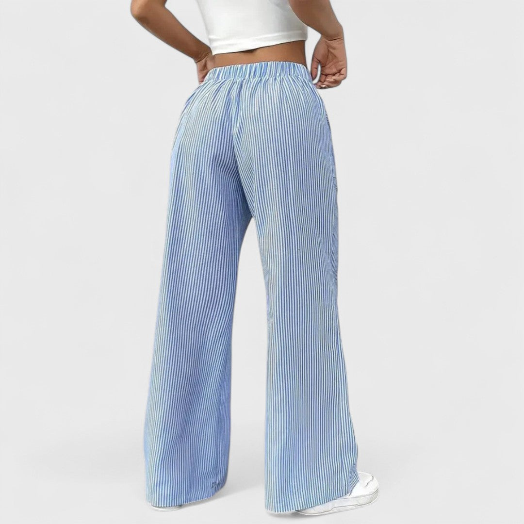 Dominique - Comodi pantaloni larghi con dettagli eleganti