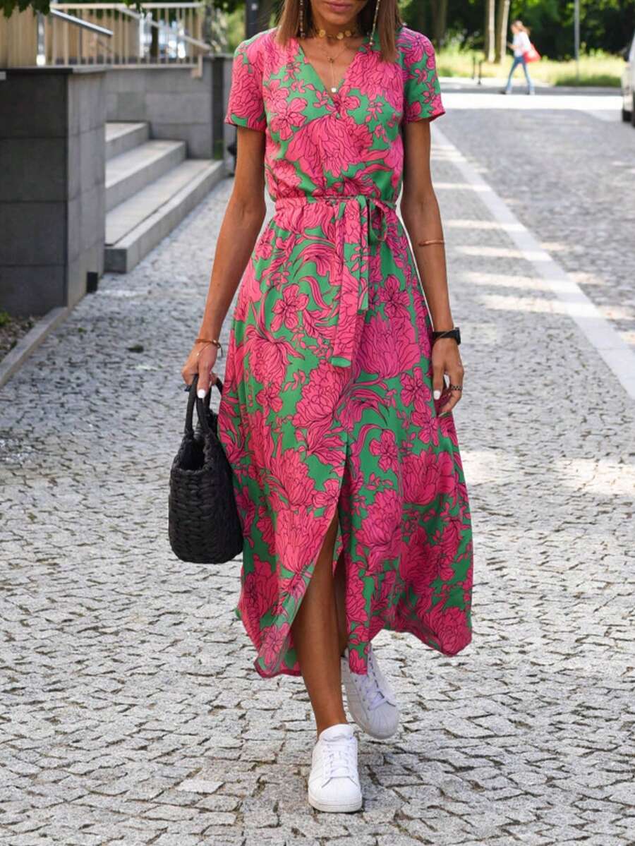 Giada™ | Abito elegante con scollo a V e linea modellante