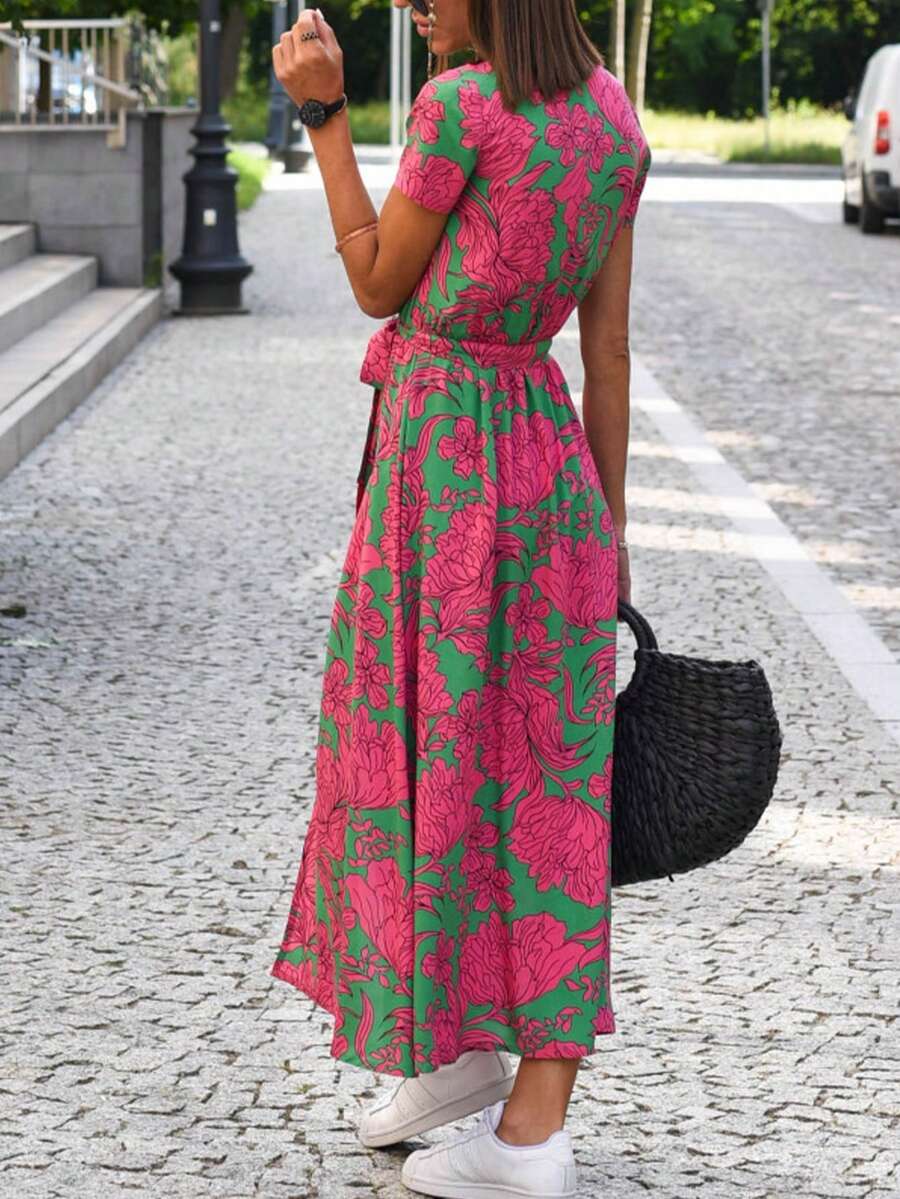 Giada™ | Abito elegante con scollo a V e linea modellante