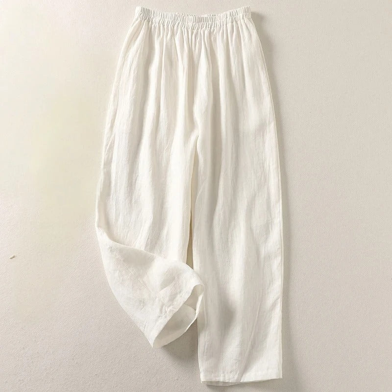 Amalia | Pantaloni fluidi in misto lino