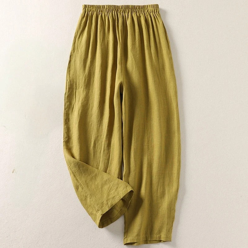 Amalia | Pantaloni fluidi in misto lino