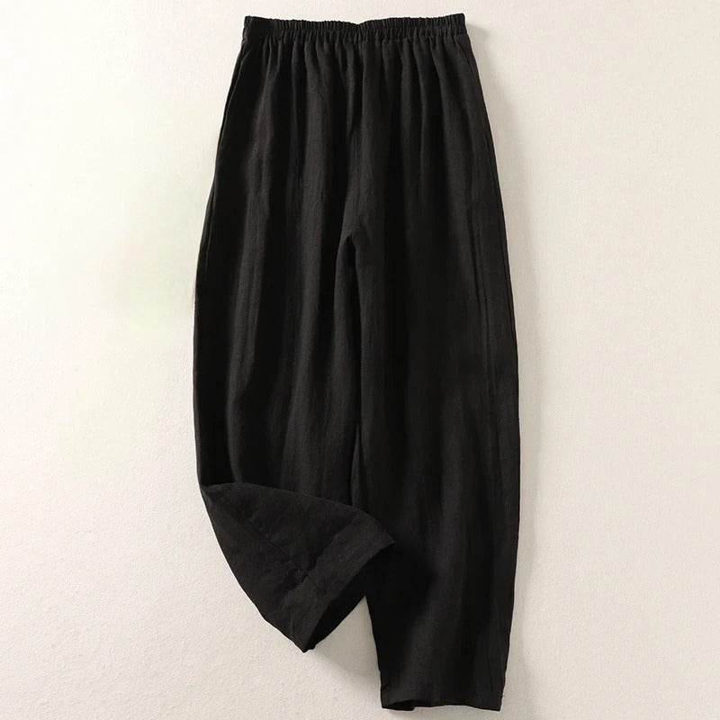 Amalia | Pantaloni fluidi in misto lino