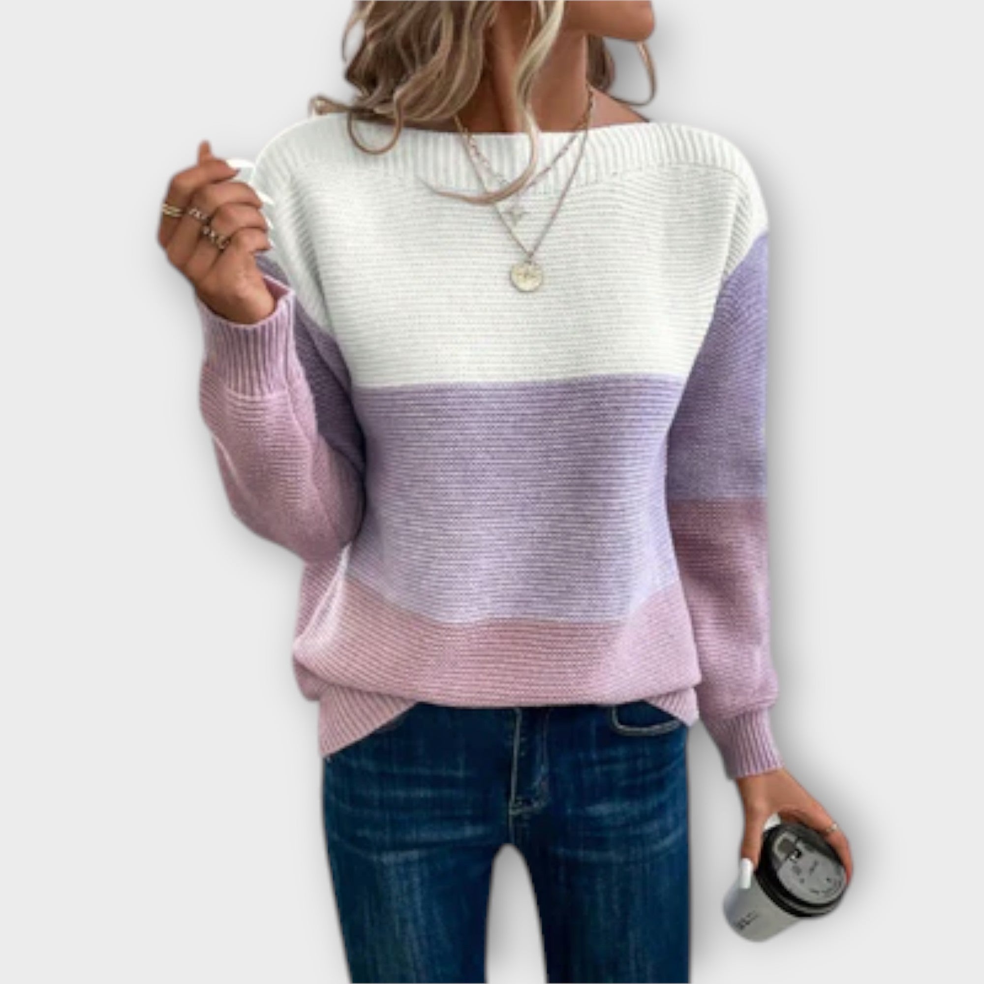 Clara | Pullover patchwork elegante in tre colori