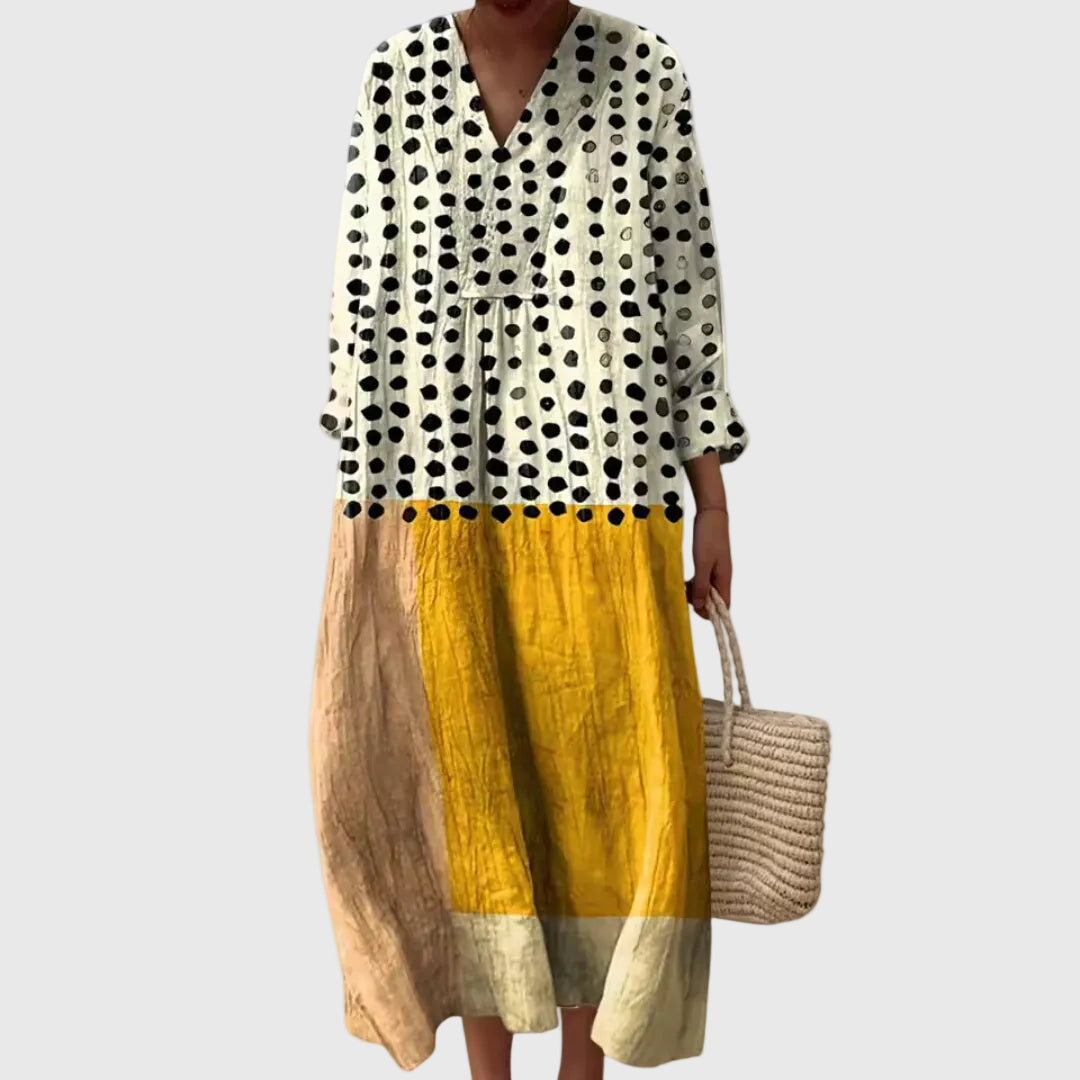 Martina™ | Abito midi geometrico dal design artistico