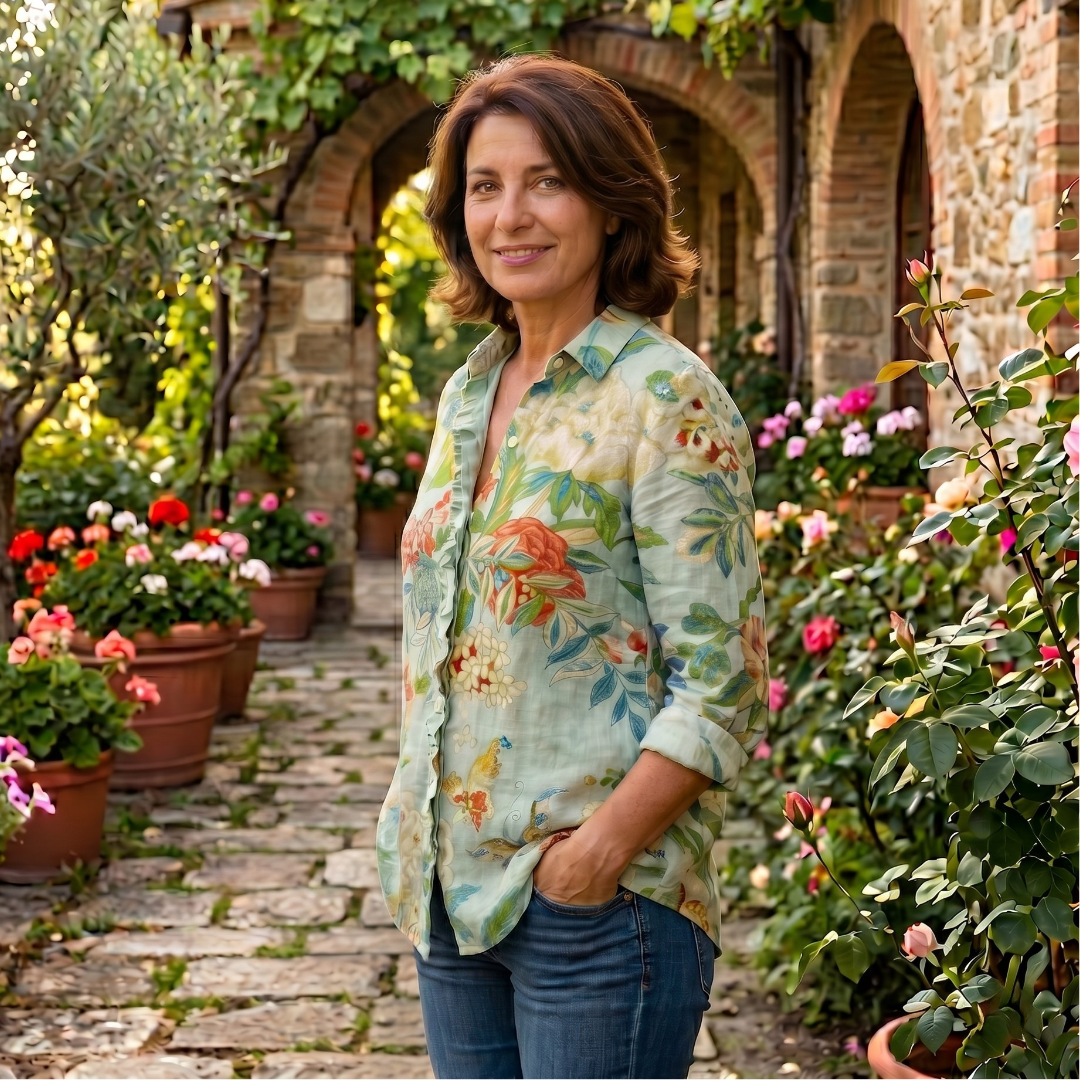 Elena | Blusa floreale con stampa orientale