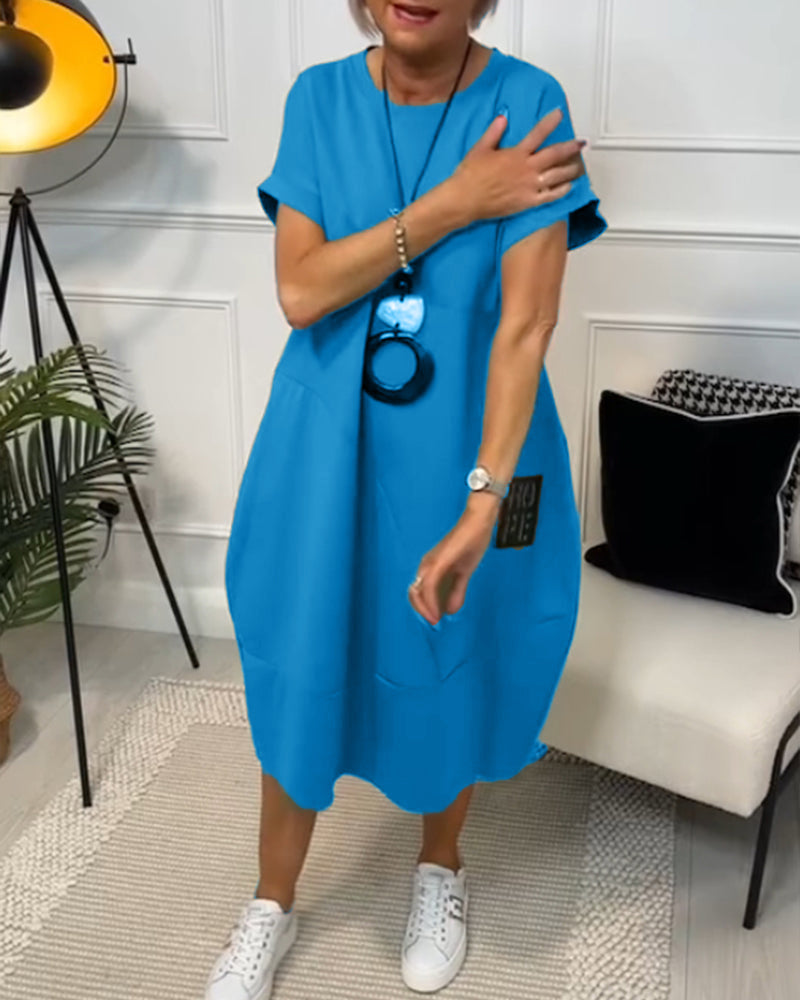Elisa | Abito midi essenziale con tasche