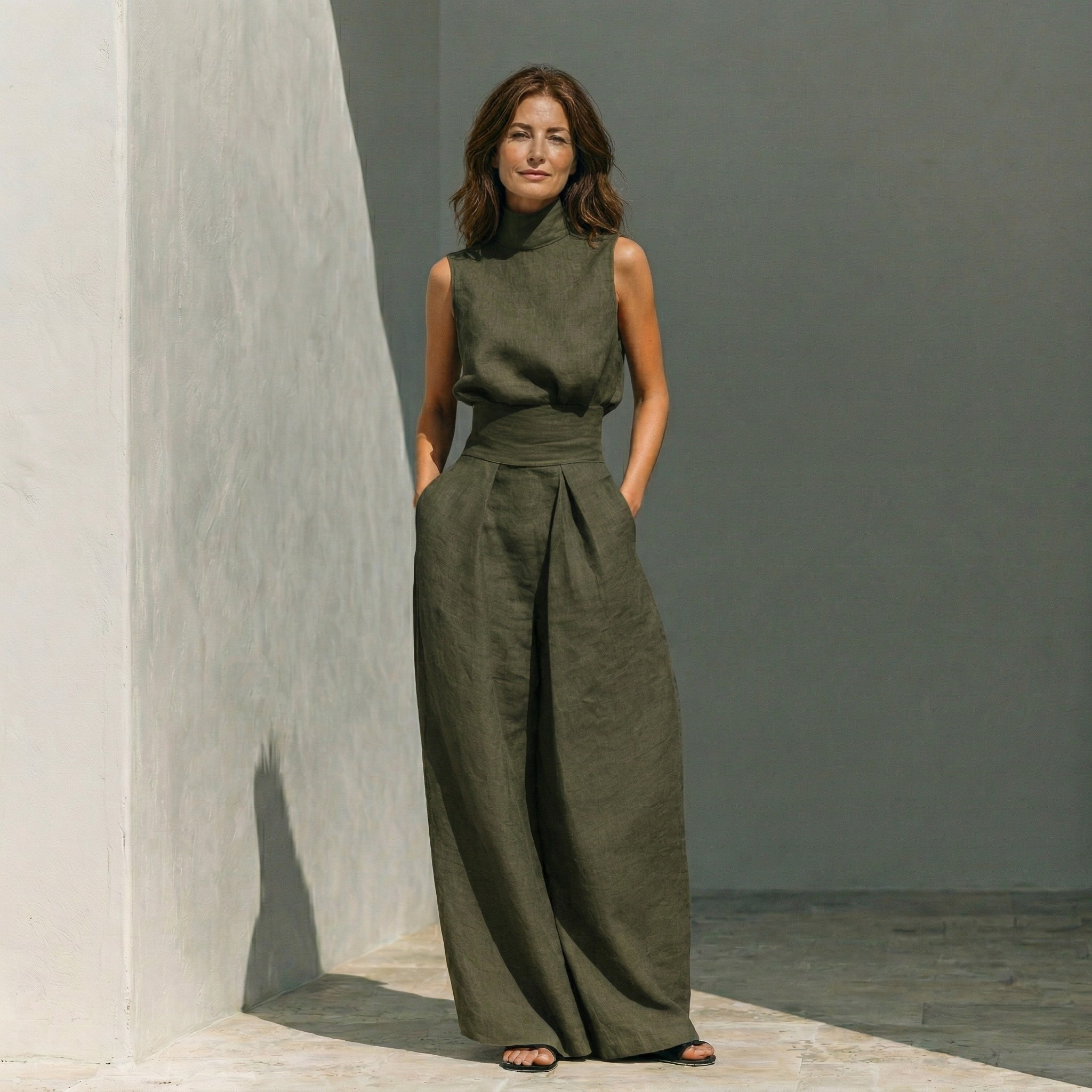Maria™ | Completo elegante in cotone e lino dal comfort raffinato