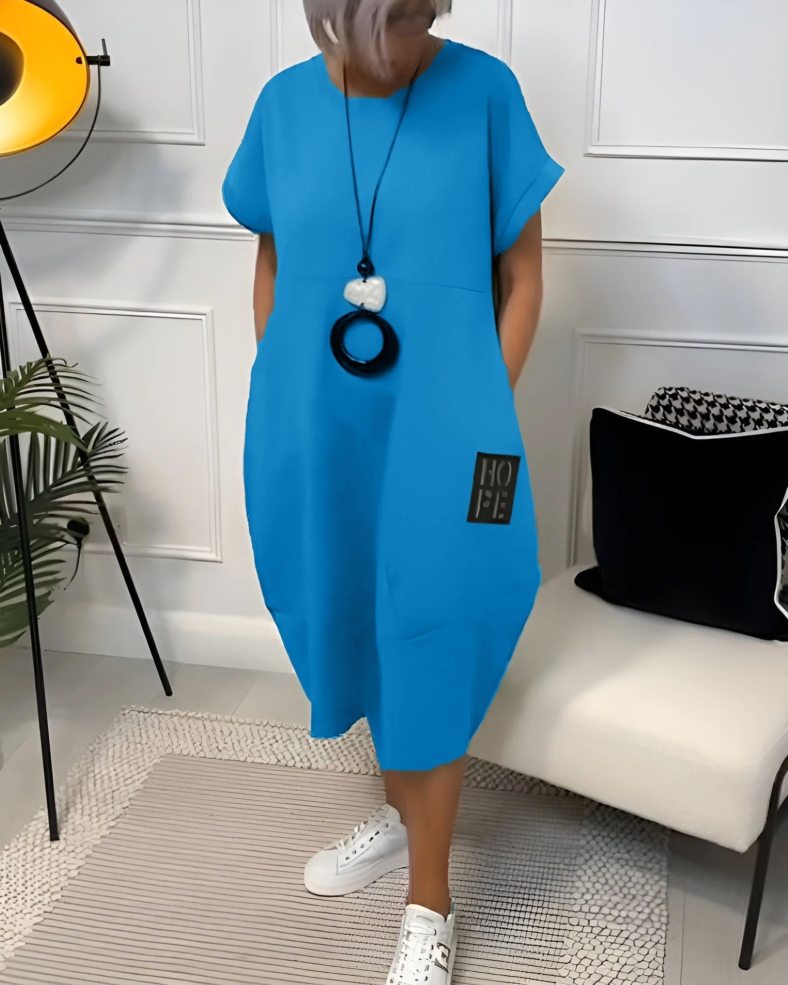 Elisa | Abito midi essenziale con tasche