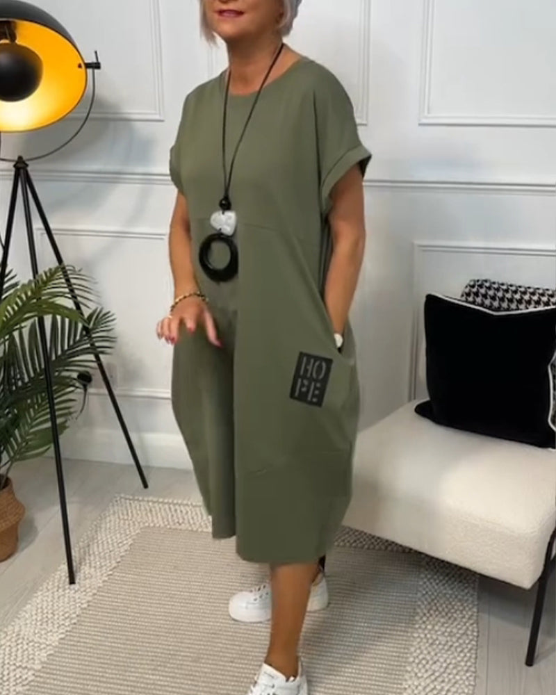 Elisa | Abito midi essenziale con tasche