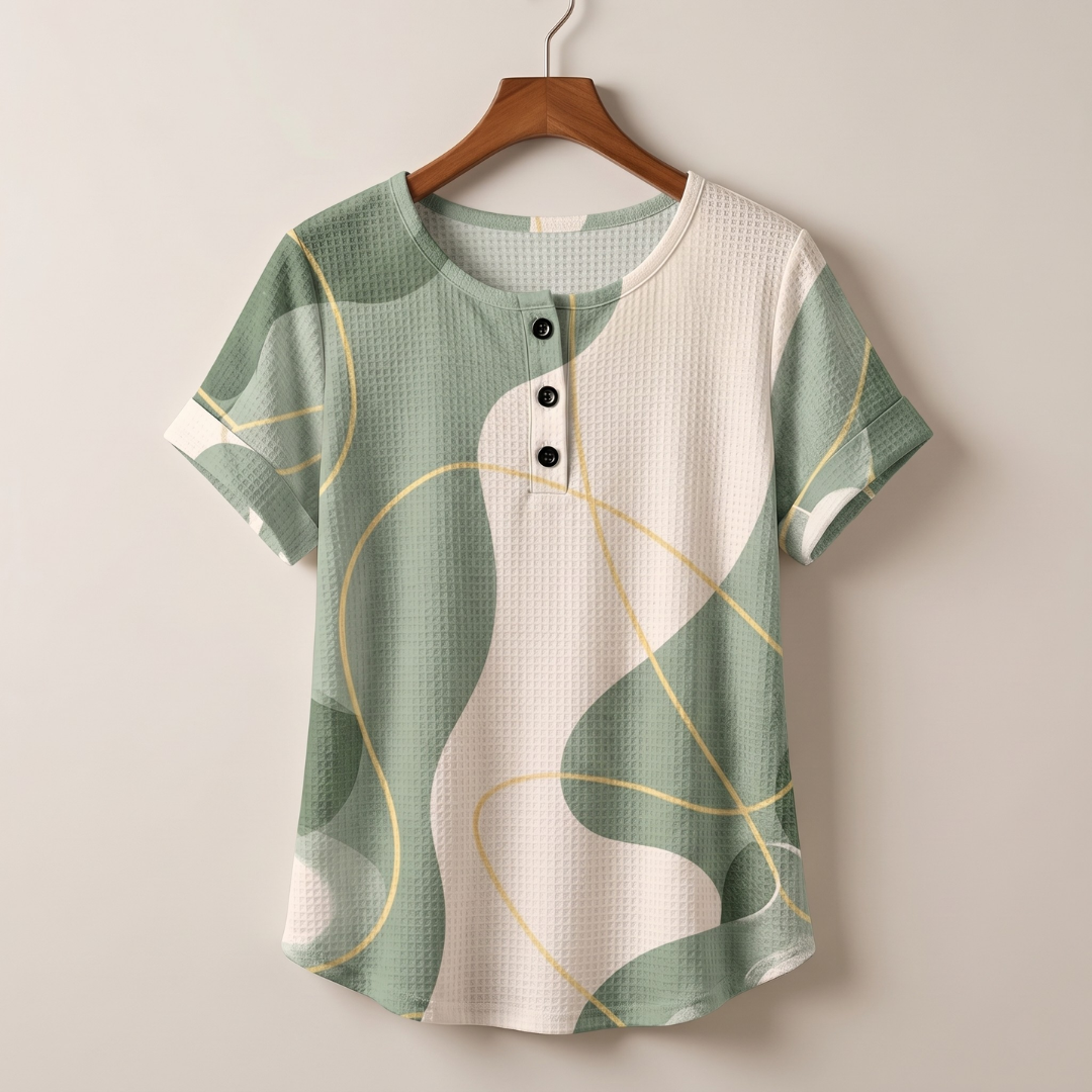Elvira | Blusa morbida con stampa artistica elegante