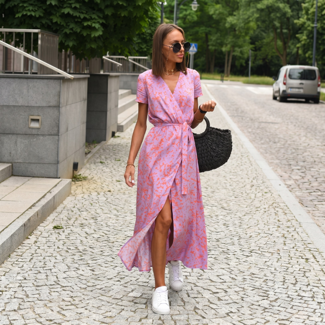 Giada™ | Abito elegante con scollo a V e linea modellante