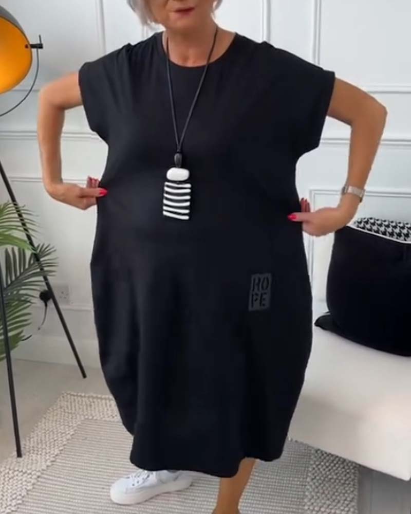 Elisa | Abito midi essenziale con tasche