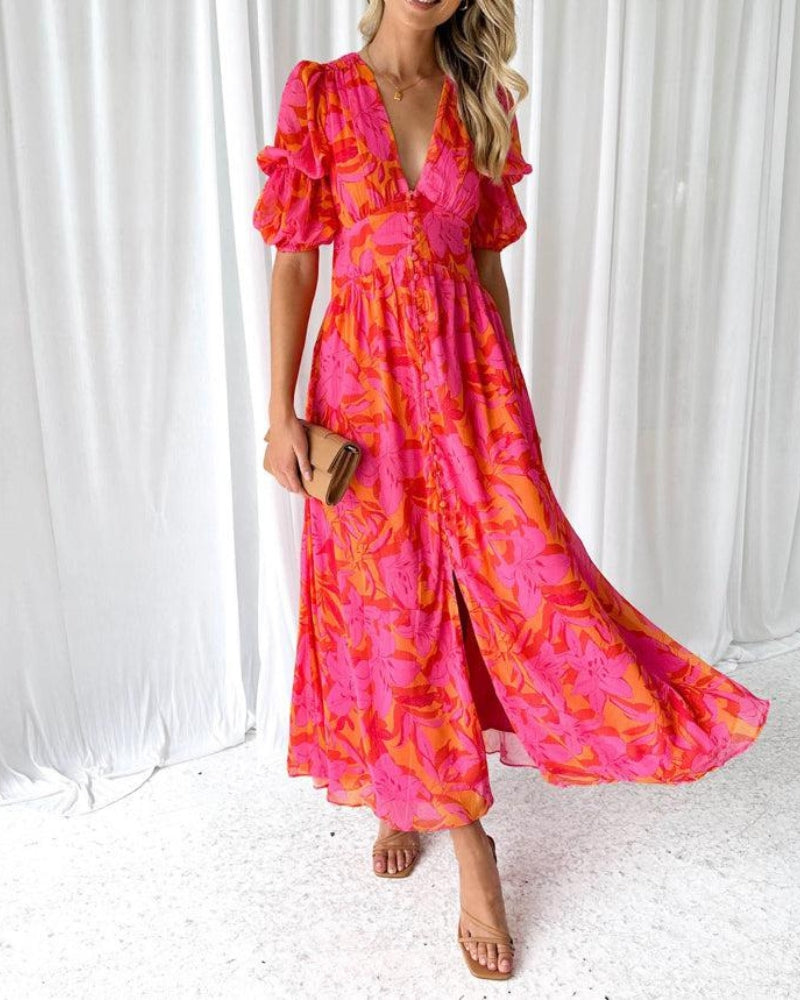 Carlotta | Abito maxi floreale dai colori vivaci