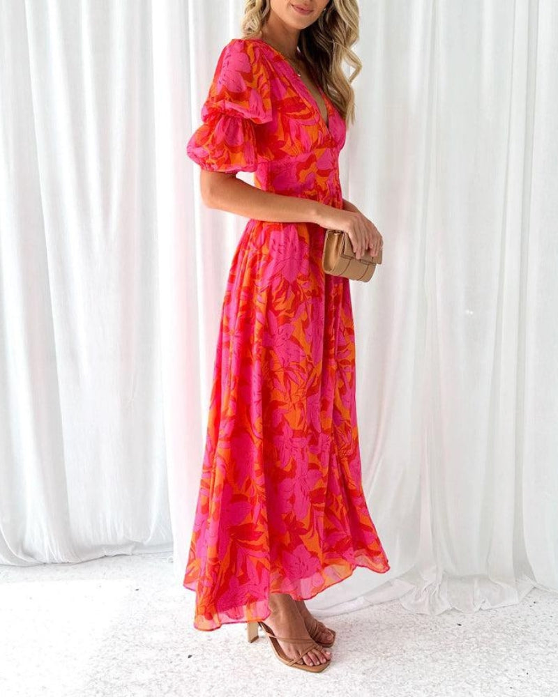 Carlotta | Abito maxi floreale dai colori vivaci