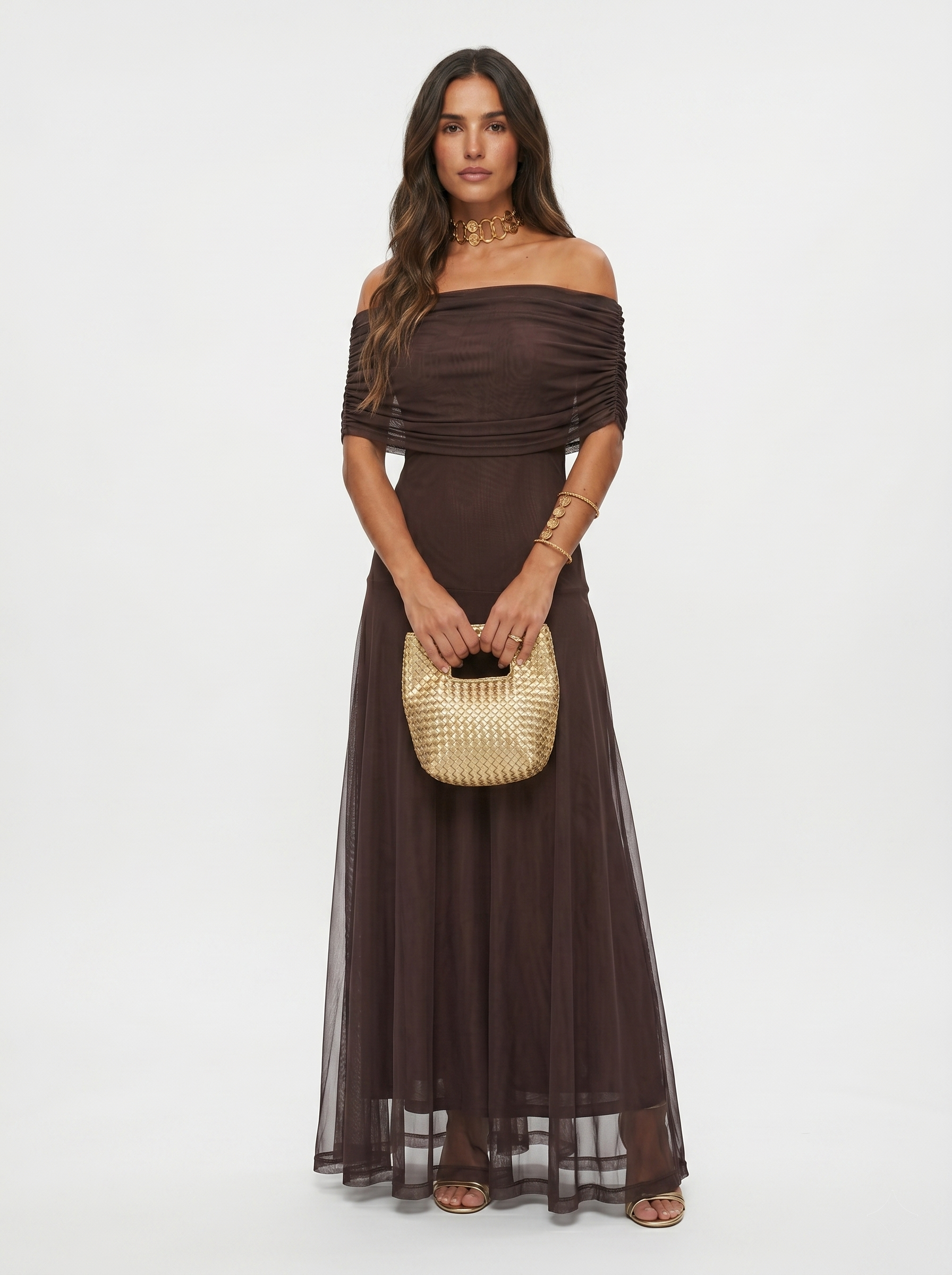 Caterina | Abito maxi elegante con spalle scoperte