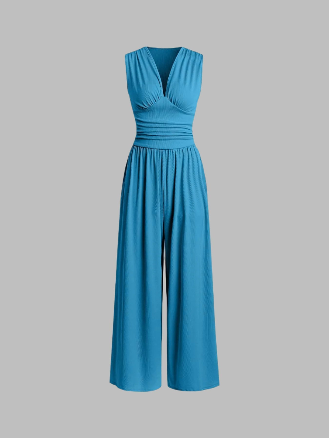 Alessandra | Tuta elegante con scollo a V e gamba ampia