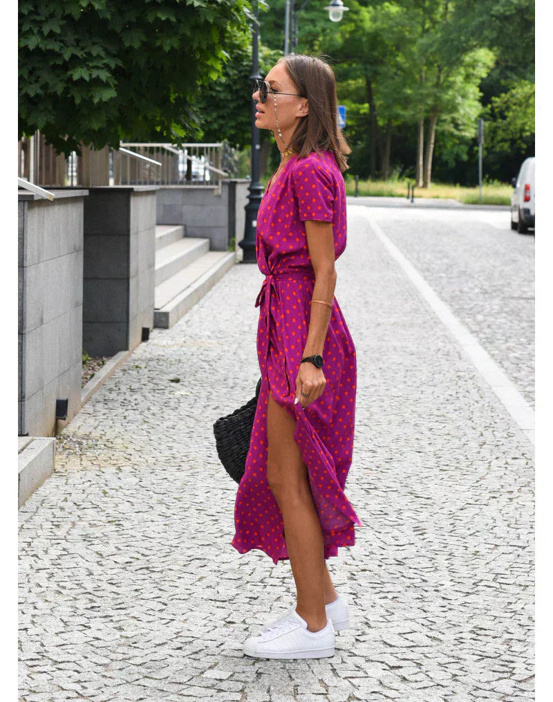 Giada™ | Abito elegante con scollo a V e linea modellante