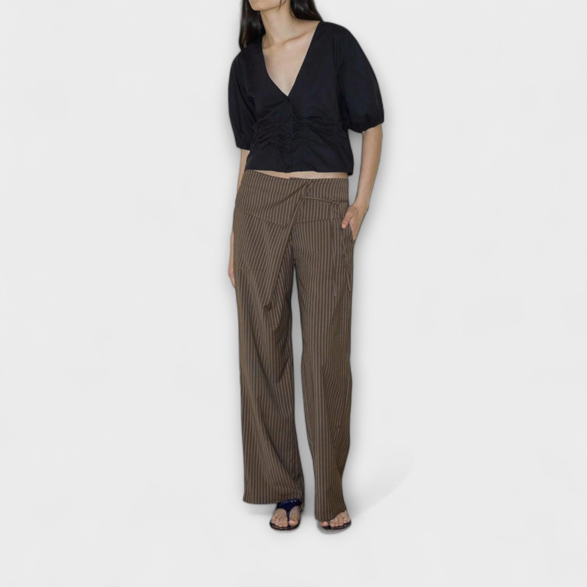 Julia - Pantaloni Striati Pieghevoli