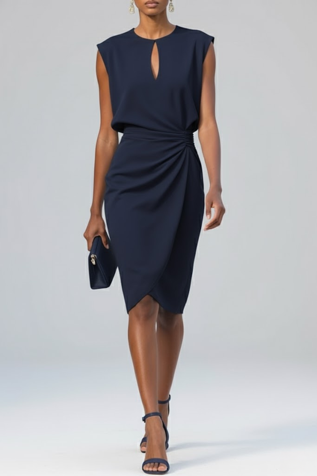 Valentina | Abito midi drappeggiato dal fascino elegante